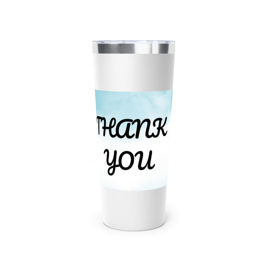 Stylish 22oz Copper Insulated Tumbler - Thank You Design