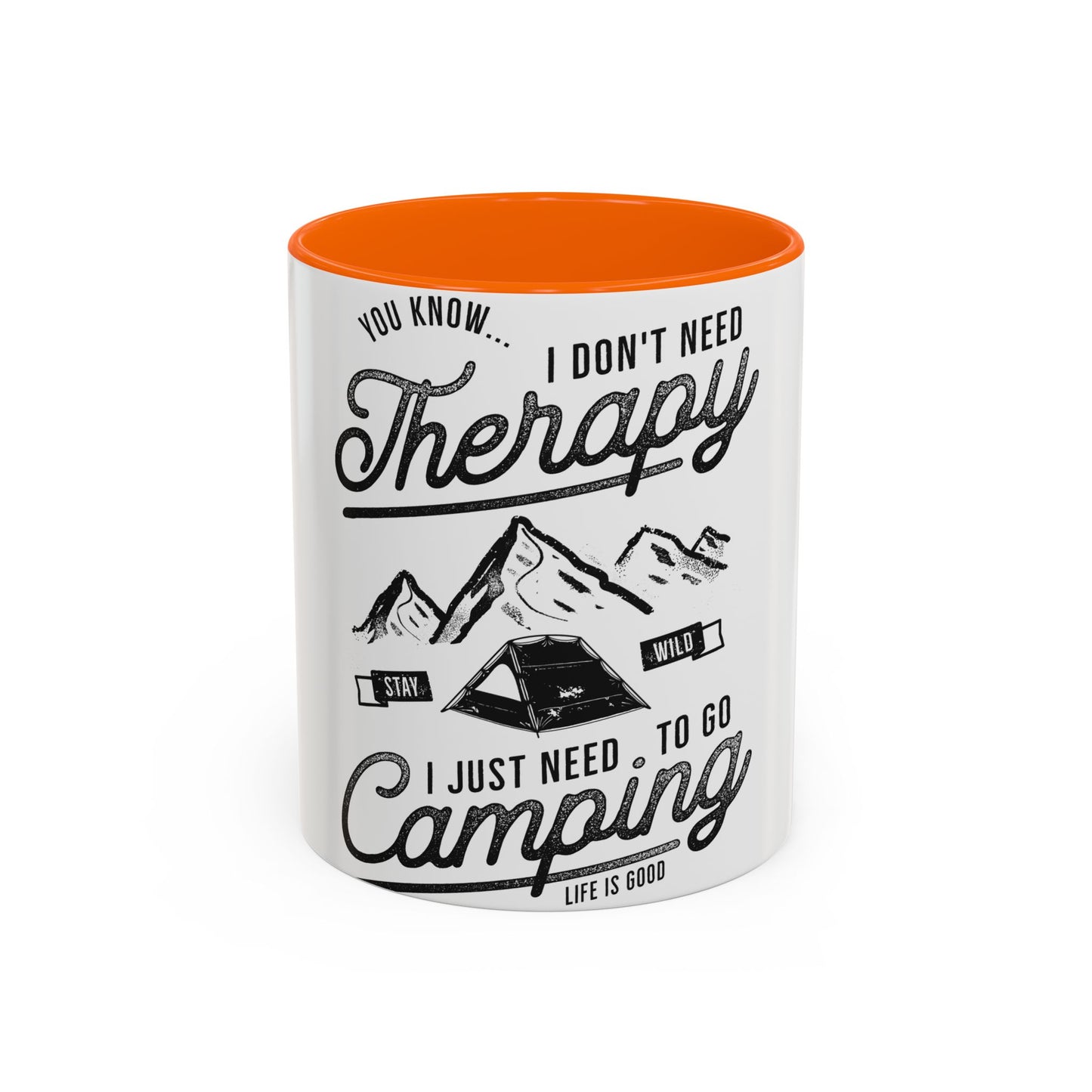 Camping Therapy Coffee Mug - Motivational 11oz & 15oz Accent Mug