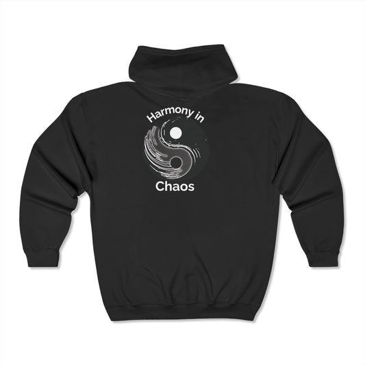 Unisex Heavy Blend™ Full Zip Hooded Sweatshirt - Harmony in Chaos Design