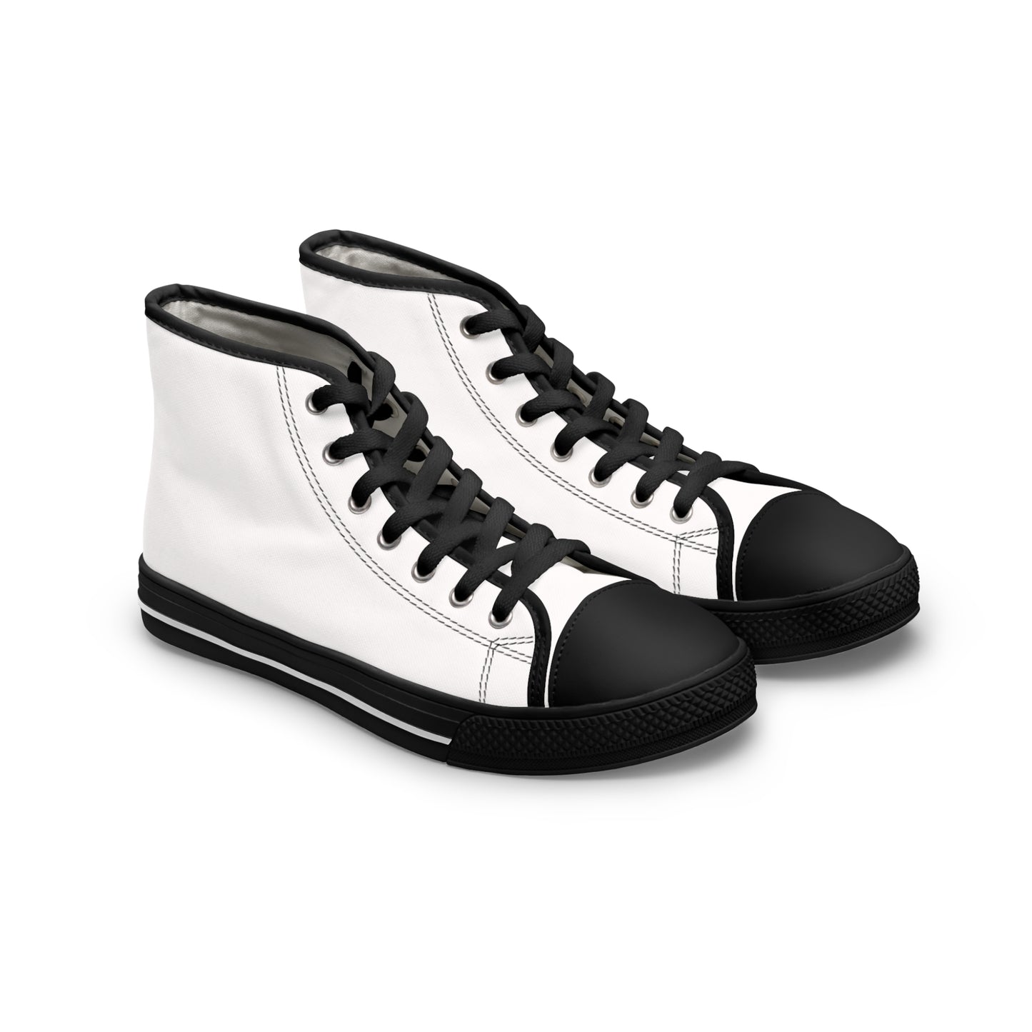 Women's White High Top Sneakers - Stylish, Casual Footwear for Everyday Adventures