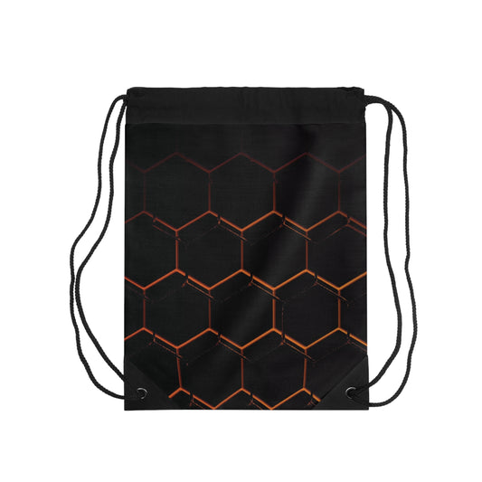 Geometric Honeycomb Drawstring Bag - Unique Pattern for Everyday Use & Gifts