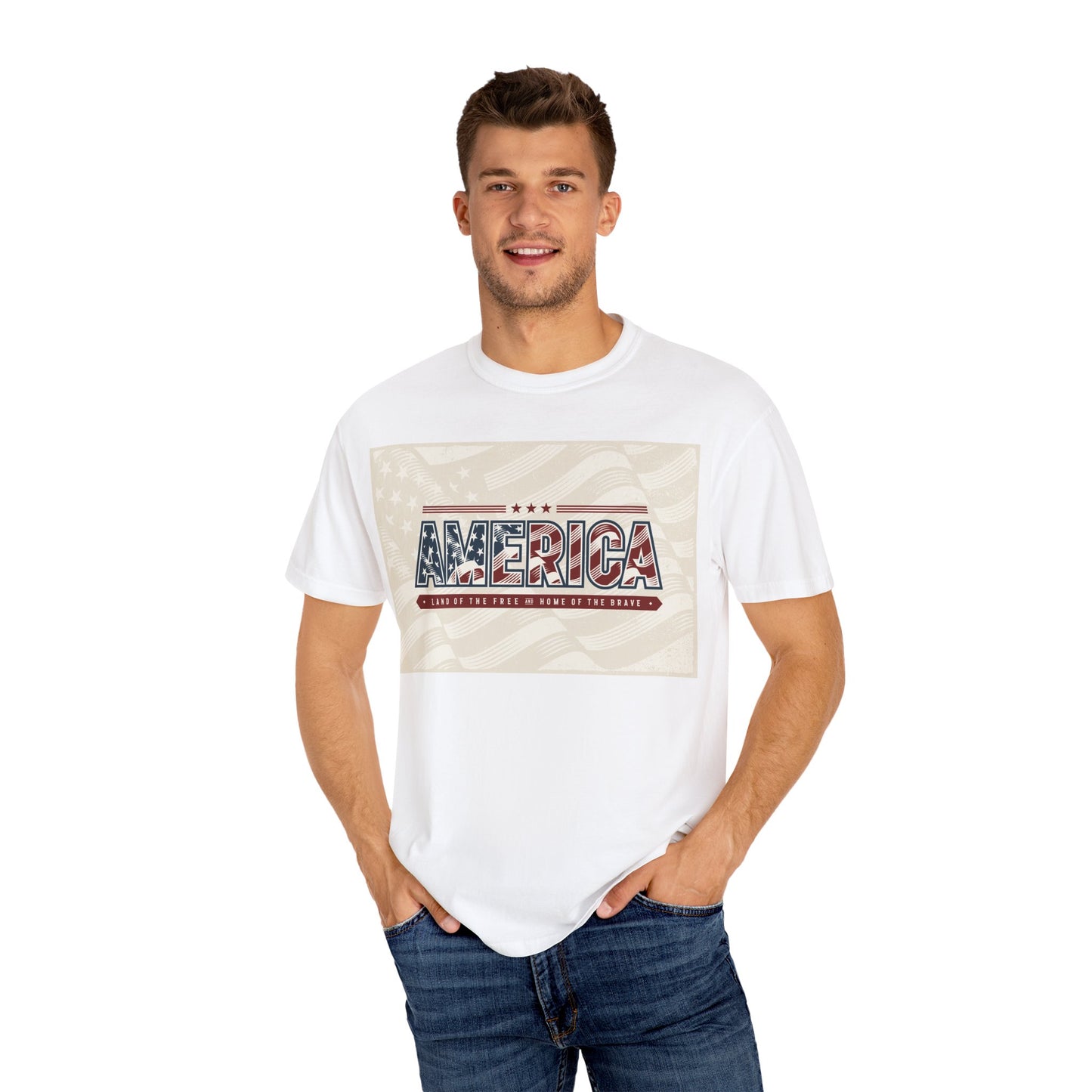 Unisex Garment-Dyed T-Shirt - America Independence Freedom